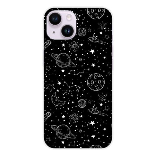 Coque En Silicone - Compatible Apple Iphone 14 - Design Galaxy Draw