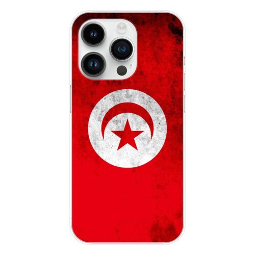 Coque En Silicone - Compatible Apple Iphone 15 Pro - Design Drapeau Tunisie