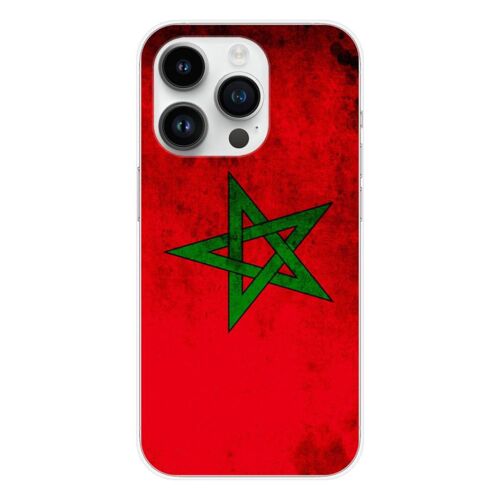 Coque En Silicone - Compatible Apple Iphone 15 Pro - Design Drapeau Maroc