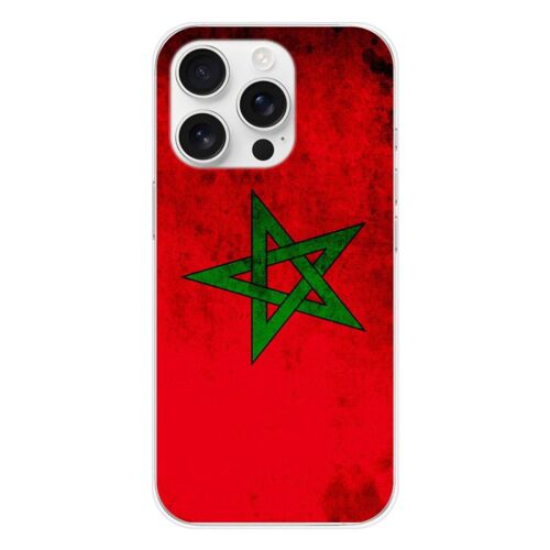 Coque En Silicone - Compatible Apple Iphone 16 Pro - Design Drapeau Maroc