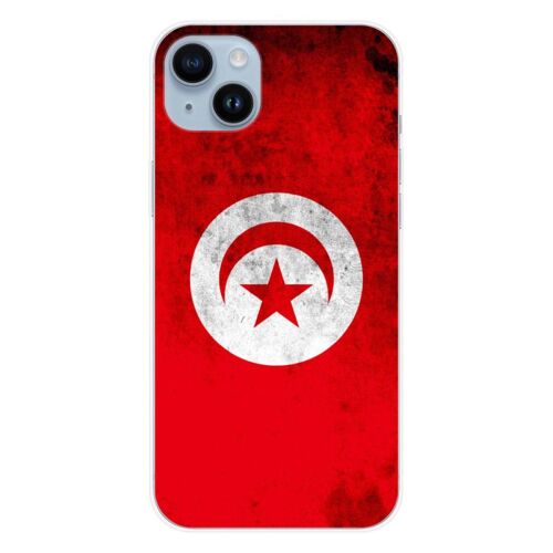 Coque en silicone - Compatible Apple iPhone 14 Plus - design drapeau tunisie