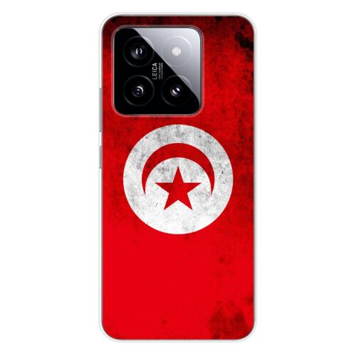 Coque En Silicone - Compatible Xiaomi 14 Pro - Design Drapeau Tunisie