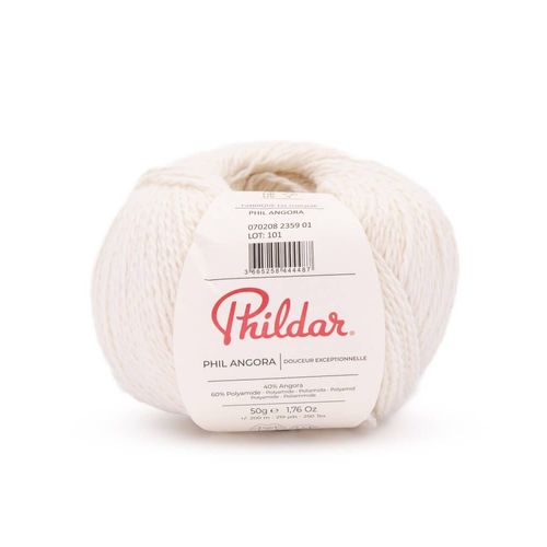 Pelote D'angora Vaporeuse - Phil Angora ¿ Fil Luxueux Effet Angora ¿ Phildar. Color : Ecru