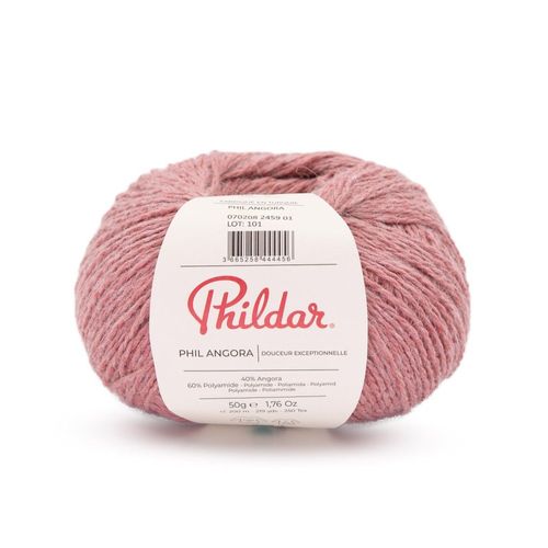 Pelote D'angora Vaporeuse - Phil Angora ¿ Fil Luxueux Effet Angora ¿ Phildar. Color : Bois De Rose