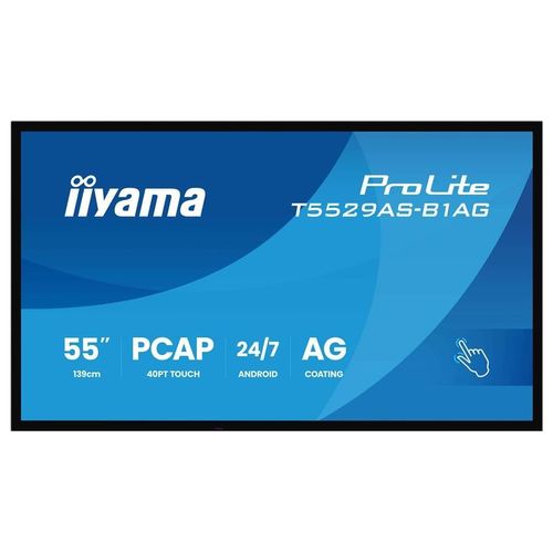 iiyama ProLite T5529AS-B1AG - 55" écran LCD rétro-éclairé par LED - signalisation numérique - avec écran tactile (multi-touches) - 4K UHD (2160p) 3840 x...