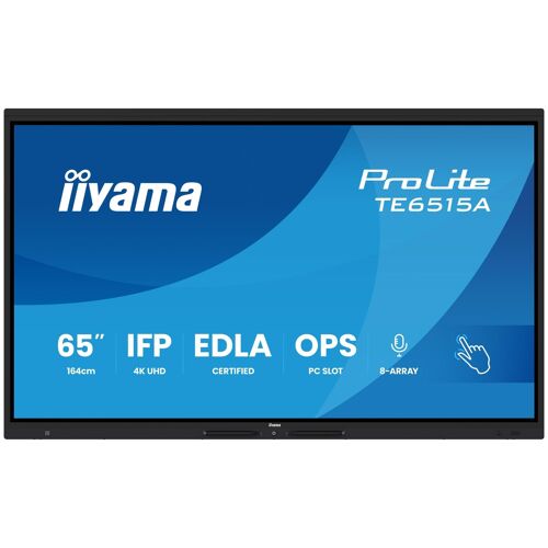 iiyama ProLite TE6515A-B1AG - 65" écran LCD rétro-éclairé par LED - signalétique numérique interactive - avec écran tactile (multi-touch) / ensemble de 8 microphones / possibilité de PC encastré en option...