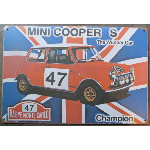 Plaque Tole Mini Cooper S Numero 47 Austin 30x20cm Tole Pub Garage Diner Loft