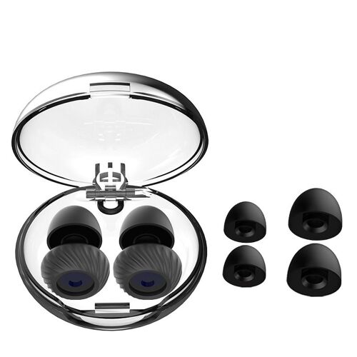 1 Paire De Bouchons D'oreilles Anti-Bruit Avec Embouts D'oreille Le Noir 