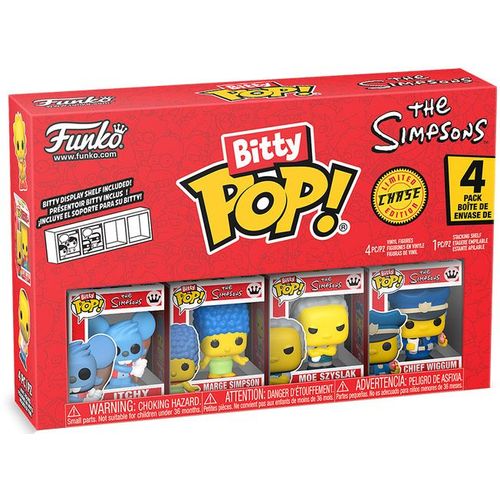 Pack 4 Figurines Funko Bitty Pop Simpsons Itchy