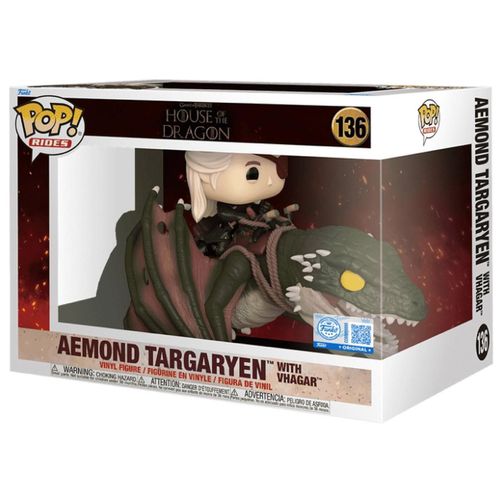 Figurine Funko Pop - House Of The Dragon N°136 - Aemond Targaryen Avec Vhagar (84436)