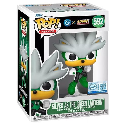 Figurine Funko Pop - Sonic Le Hérisson N°592 - Silver En Green Lantern (88904)