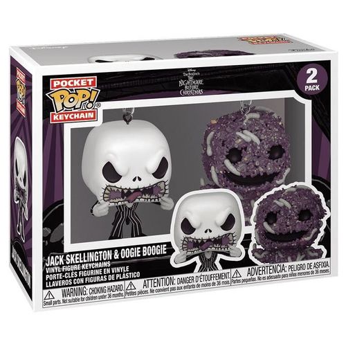 Figurine Funko Pop - L'étrange Noël De M. Jack [Disney] - Jack Skellington & Oogie Boogie (Porte-Clés) - Pack (82402)