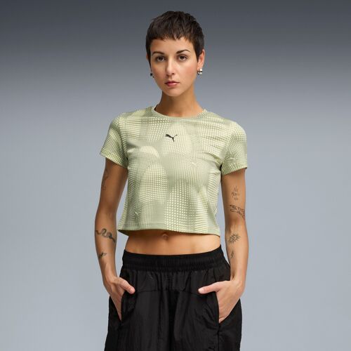 Puma T-Shirt Court À Imprimé Intégral Dare To Femme, Vêtements, Lux Army, Xs