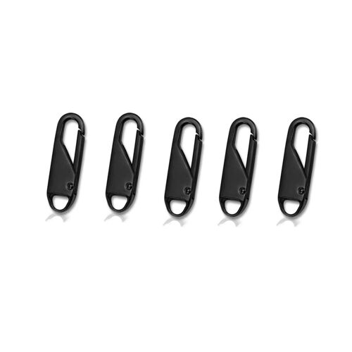 Tirette Pour Le Coureur À La Fermeture Éclair, Paquet De 5 Noir Métallisé