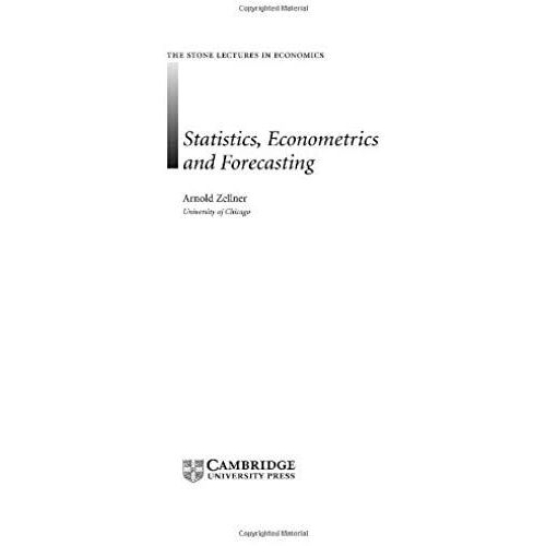 Statistics, Econometrics And Forecasting