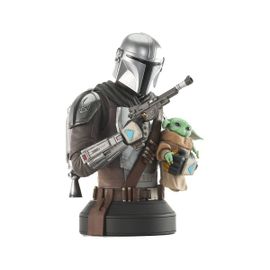Star Wars : The Mandalorian - Buste 1/6 The Mandalorian With Grogu 15 Cm