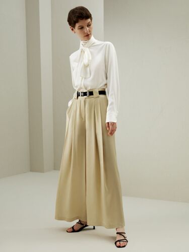 Lilysilk Pantalons En Soie Femme Beige Mouche Zippée Avec Fermeture À Crochet 100% Soie Pure Bon Rapport Qualité-Prix, Respectueux De La Peau 40