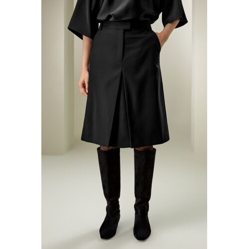 Lilysilk Jupe En Laine Et Soie Modèle Trapèze Soie-Laine Doux Pour La Peau, Confortable Et Durable Noir 44