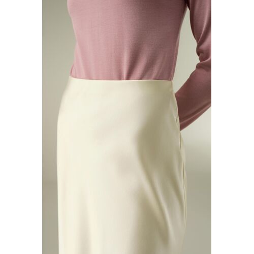 Lilysilk Jupe Mi-Longue En Soie Fermeture Éclair Latérale Discrète 100% Soie Sophistiqué Et Élégant Une Élégance Intemporelle Lilyblanc 48