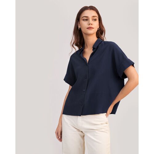 Lilysilk Chemise Soie Femme Xs Bleu Marine