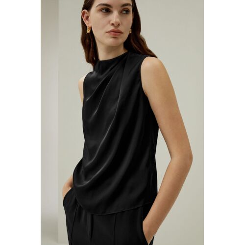 Lilysilk Top En Soie Femme Sans Manches Soie Et Élasthanne Légèreté Luxueuse Confortable Brillant Lisse Doux Noir L