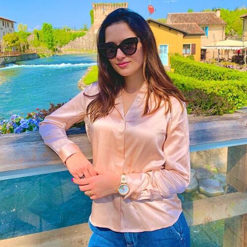 Lilysilk Chemise Femme Soie Fini Lustré, Coupe Régulière 100% Soie De Mûrier Température Réglable Chemises Rose Pâle