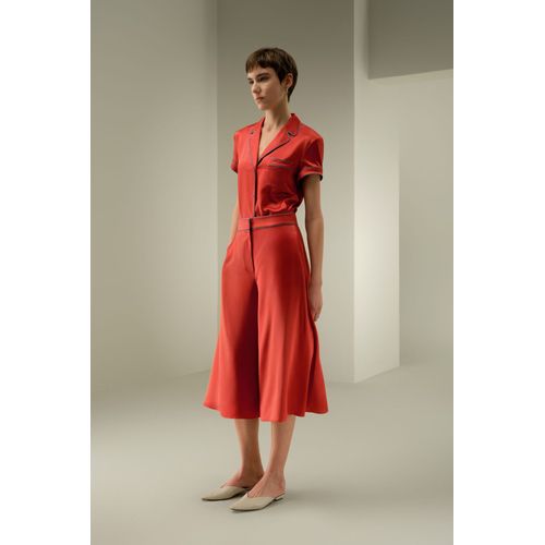 Lilysilk Short Mi-Long Poches Latérales Soie De Mûrier Doux Pour La Peau, Confortable Et Durable Une Esthétique Épurée Et Contemporaine Rouge Brique