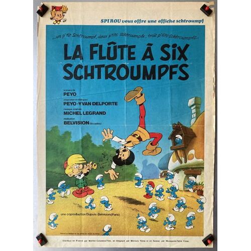 Affiche Du Film "La Flute À Six Schtroumpfs" De Peyo - Sup. Spirou 1976