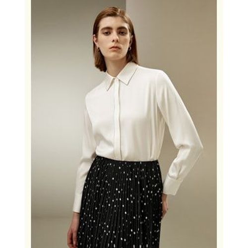 Lilysilk Chemise En Soie Léger Et Résistant Aux Plis Soie Double Joe Convient À Toutes Les Saisons Sophistiqué Et Élégant Blanc Nacré Xs