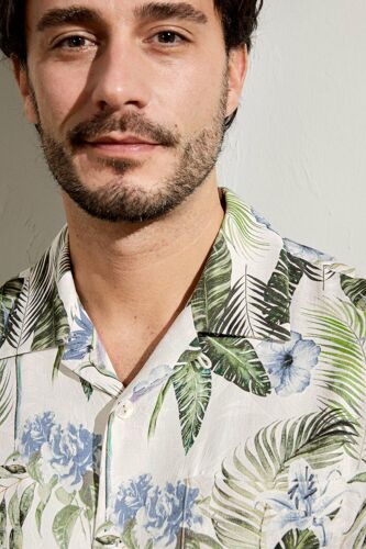 Lilysilk Chemise Soie Homme Chemise Hawaïenne Classique Soie De Mûrier Site Officiel Imprimé Palmiers Tropicaux Xl