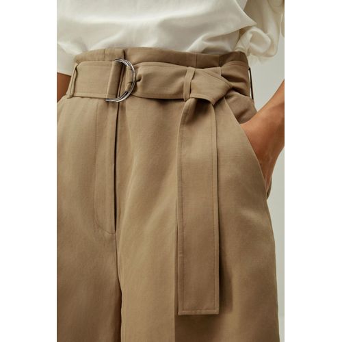 Lilysilk Short En Soie Poches Latérales En Mélange Soie-Lin Se Sentir Élégante Et Sûre D'elle En Toute Occasion Sophistiqué Et Élégant Chêne 46