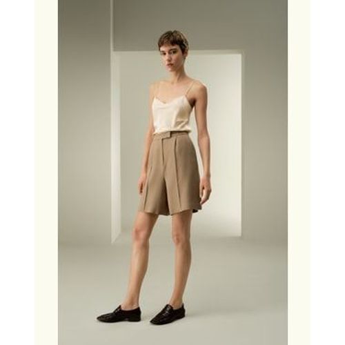 Lilysilk Short En Mélange De Soie Short Taille Haute Mélange De Soie Et De Laine Modèle Classique Coupe Naturelle Kaki 40