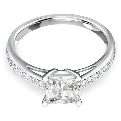 Bague Attract, Pavé, Blanche, Métal Rhodié