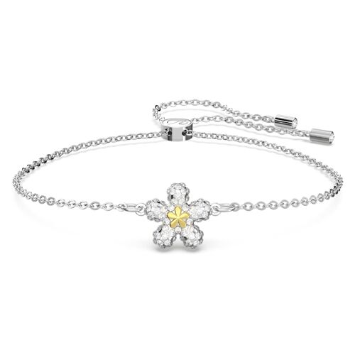 Bracelet Tough, Fleur, Blanc, Finition Mix De Métal