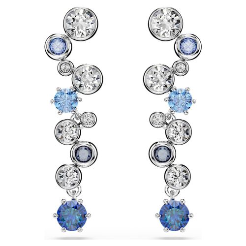 Pendants D'oreilles Constella, Tailles Variées, Bleues, Métal Rhodié