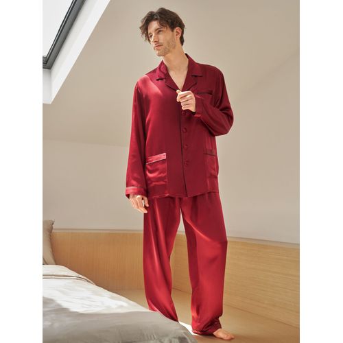 Lilysilk Pyjama Homme Soie L Rouge Vineux