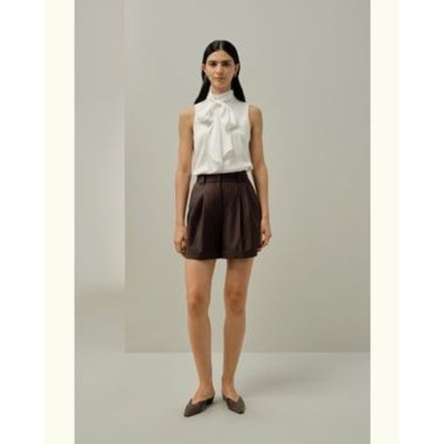 Lilysilk Short En Soie Lilysilk X Lydia Millen Short Monaco Soie Et Laine Simple Et Classique Café Foncé 42