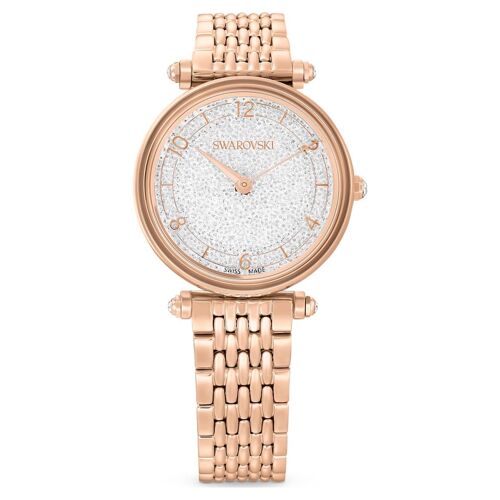 Montre Crystalline Wonder, Fabriqué En Suisse, Bracelet En Métal, Ton Or Rose, Finition Or Rose