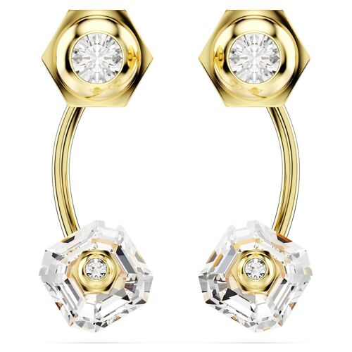 Boucles D'oreilles Transformables Numina, Tailles Variées, Blanches, Placage De Ton Or