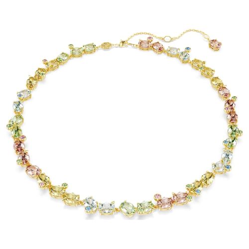 Collier Tennis Gema, Tailles Variées, Multicolore, Placage De Ton Or