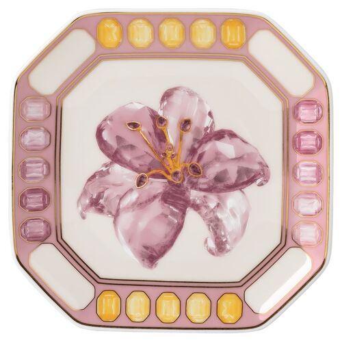 Vide-poche Idyllia, Porcelaine, Motif imprimé cristal, lys, Multicolore