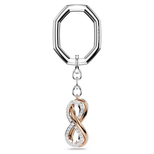 Porte-Clés, Infini, Blanc, Finition Mix De Métal