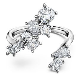 Bague Bypass Galaxy, Diamants De Synthèse 1,25 Ct Tw, Formes Variées, Or Blanc 18 Carats