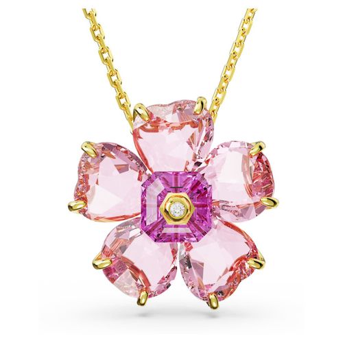 Collier Idyllia, Fleur, Rose, Placage De Ton Or