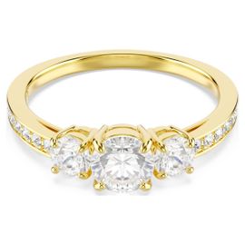 Bague Stilla Attract, Taille Ronde, Blanche, Placage De Ton Or