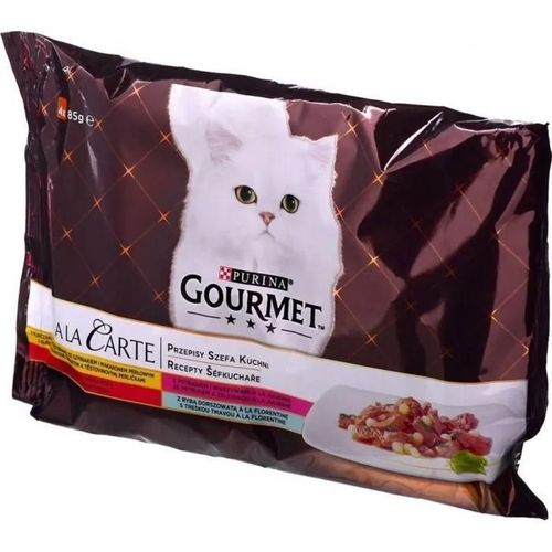 Nourriture Humide - Purina - Gourmet A La Carte - Poulet Veau - 4 X 85 G - Pâtée Pour Chat Adulte