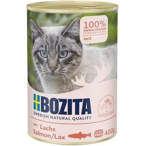 Nourriture Pour Chat - Bozita - Saumon - Lot De 6 Boîtes - 400 G - Pâtée Saine Pour Chatons