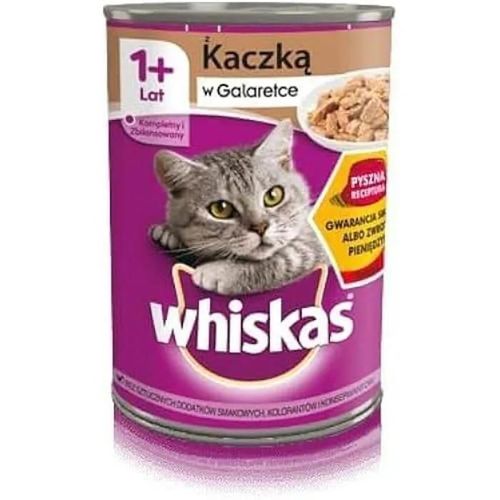 Nourriture Humide Pour Chat Avec Gelée De Canard - Whiskas Adult 1+ - 6 Boîtes (6 X 400 G)