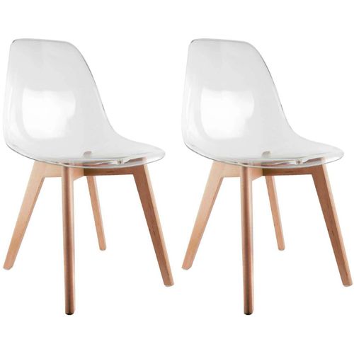 Chaise Scandinave En Plastique Transparent (Lot De 2)