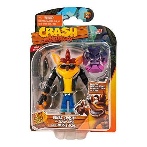 Crash Bandicoot 11cm Biker Crash With Akano Mask Collectable Figure He12331